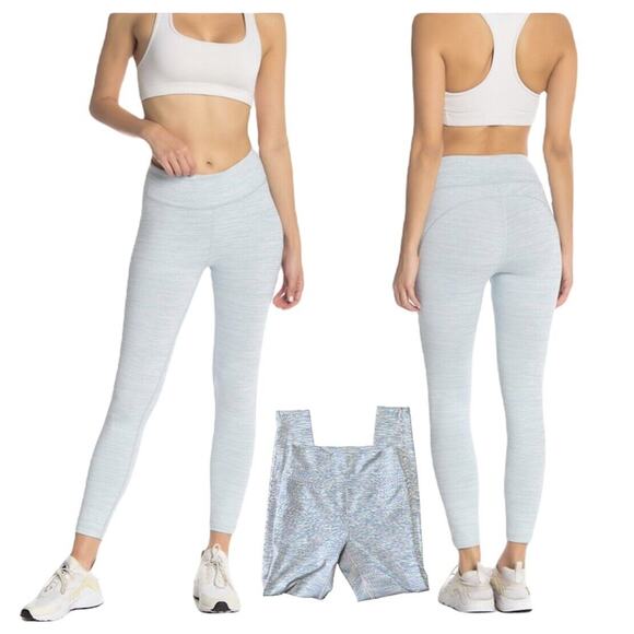 Outdoor Voices Techsweat 7/8 Activewear Legging Striped Pale Blue Pink Small - Picture 4 of 10